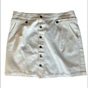 NWT Very J Off White Cream Button Down Mini Skirt  L